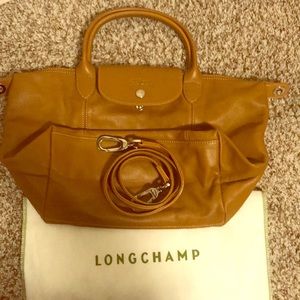 Longchamp small le pliage cuir handbag